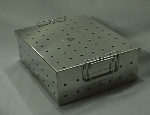 Perforated Autoclavable Sterilization SS Box With Lid Bracket Lock Type